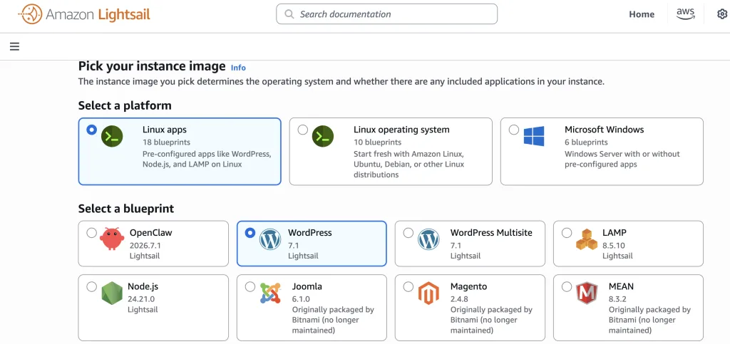 amazon lightsail wordpress